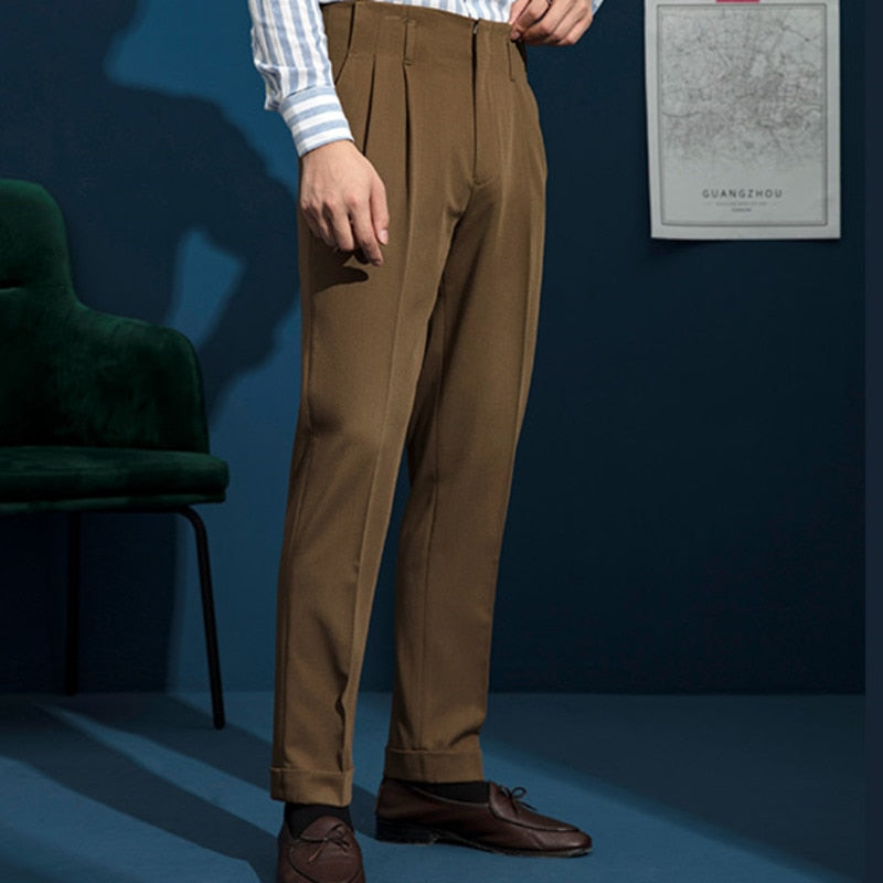 Trouser High Waisted Straight Cutting Pants