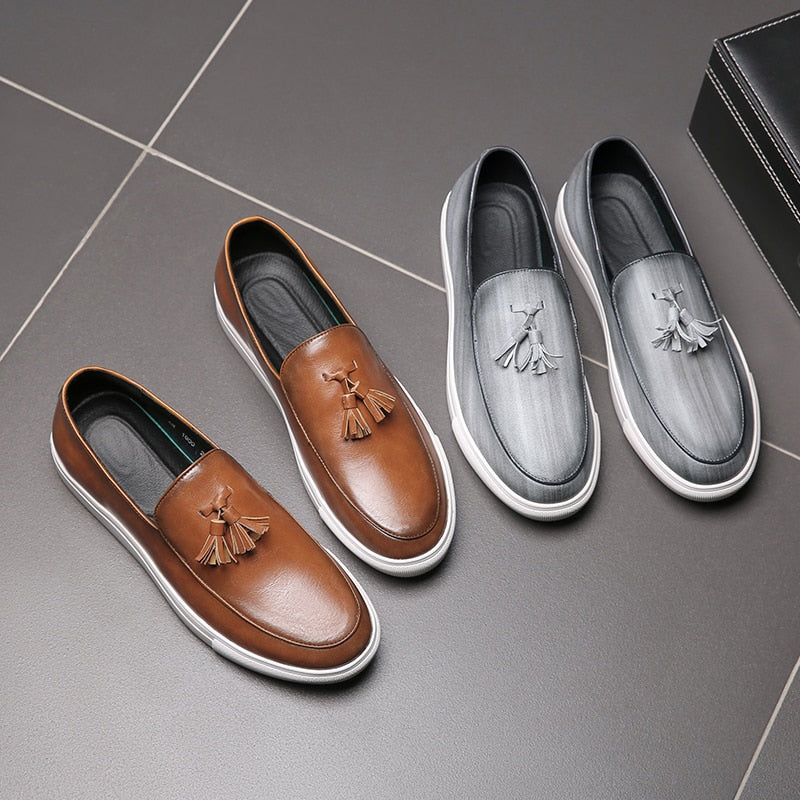 Leather Loafers Slip-On Shoes