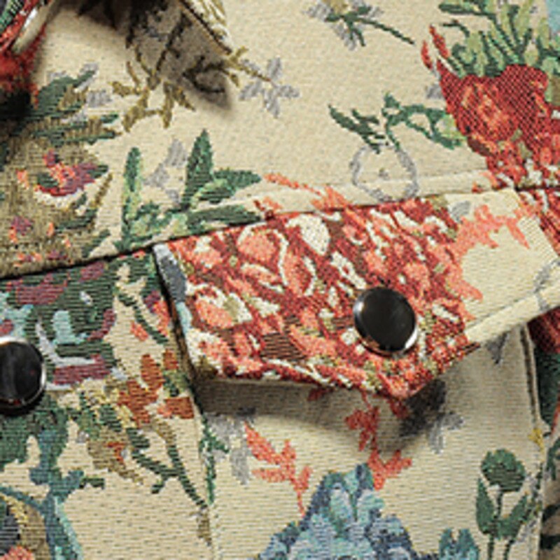 Vintage Floral Single-Breasted Jacket