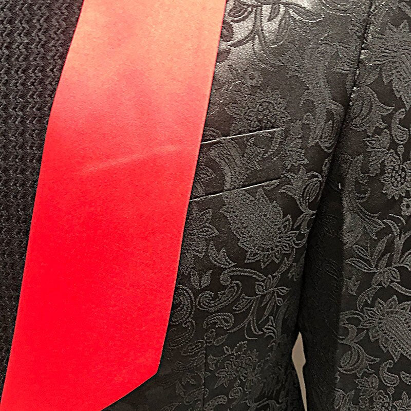 Jacquard Shawl Lapel Contrast Suit