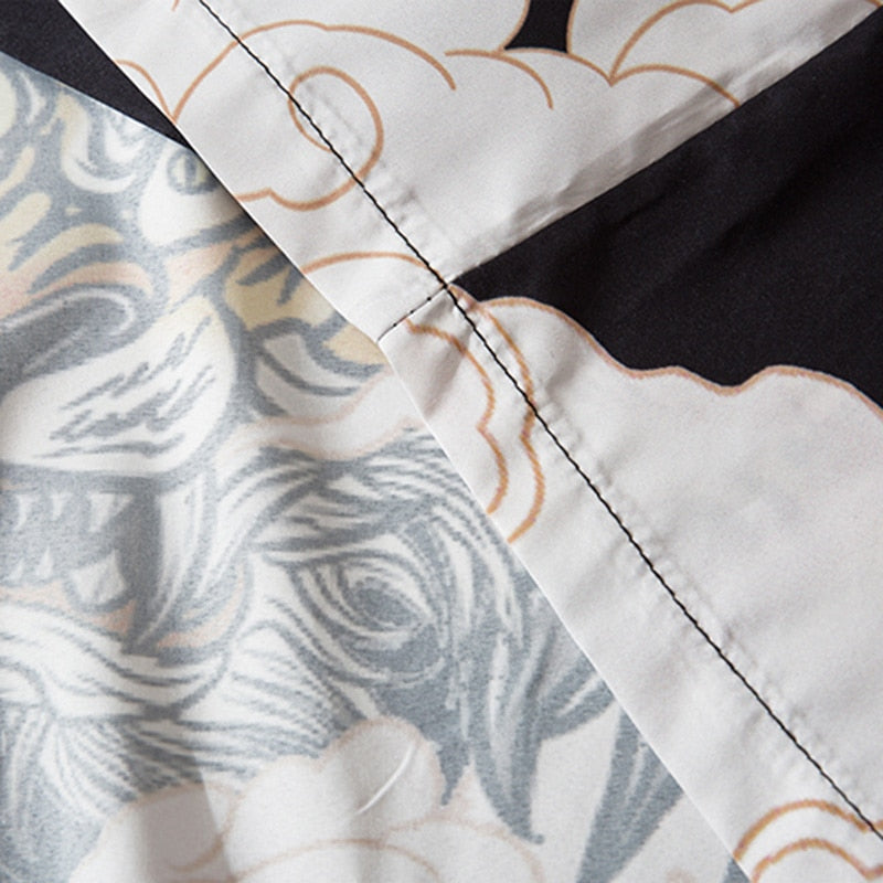 Japanese Haori Traditional Tiger Print Men Jacket