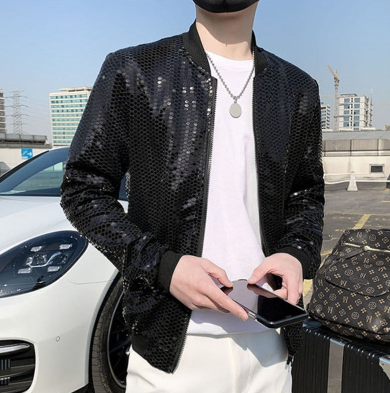 Fashion Diamond Plaid Bomber Jacket