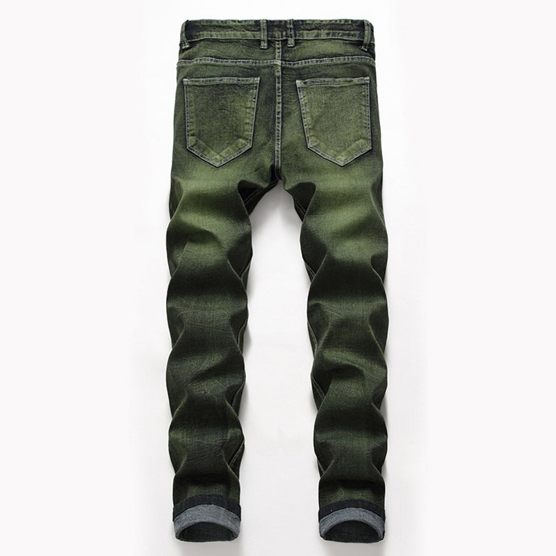 Army Green Denim Stretch Jeans
