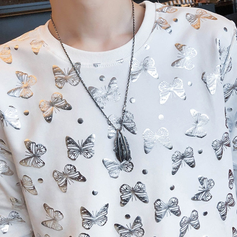 Korean Style Butterfly Printed Sweatshirt
