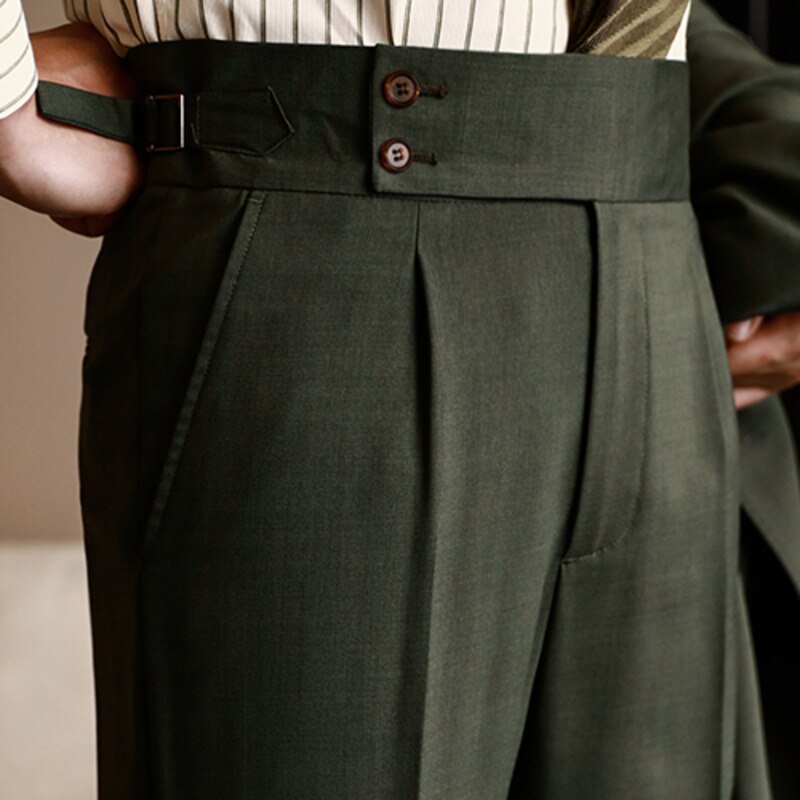 Solid Double Button Slim Fit Trouser