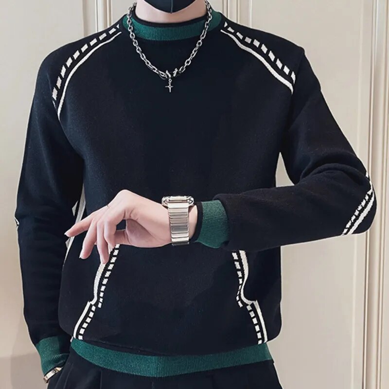 Striped Print Knitted Sweater