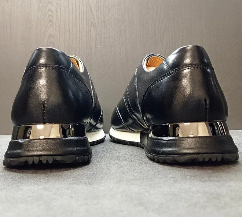 Black Mix Casual Fashion Lace Up Sneakers