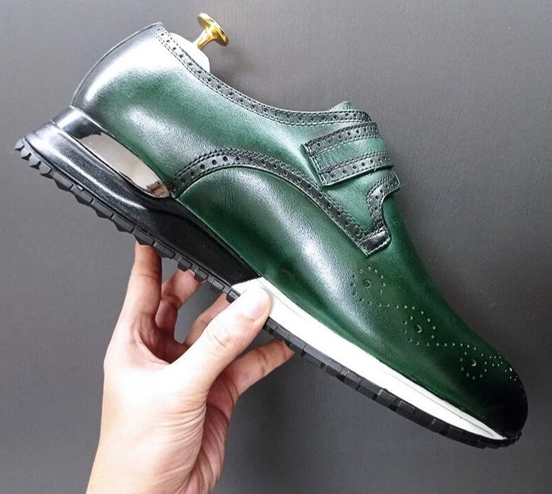 Green Black Fashion Buckle Sport Shoes