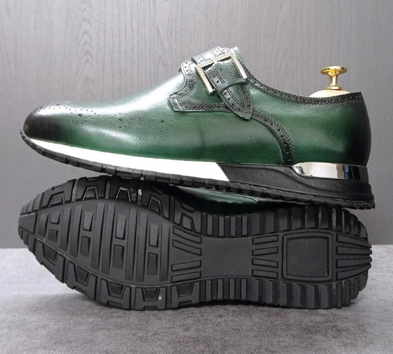 Green Black Fashion Buckle Sport Shoes