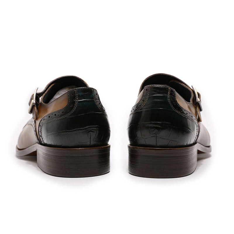 Men Shoes Handmade Monk Buckle Strap Loafers