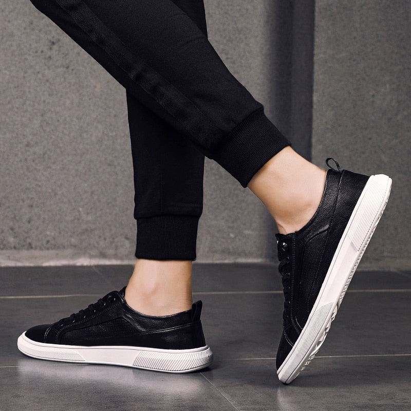 Leather Flats Simple Solid Color Sneakers