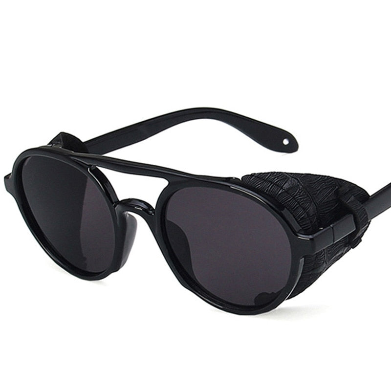 Leather Decorated Punk Style Vintage Glass