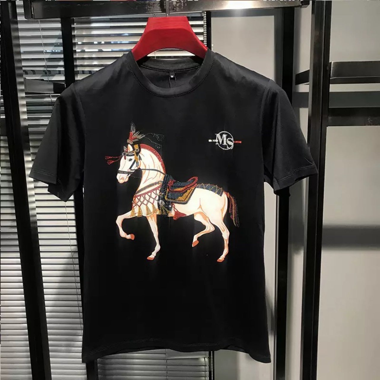 Medieval Horse Printed Cotton Modal T-Shirt