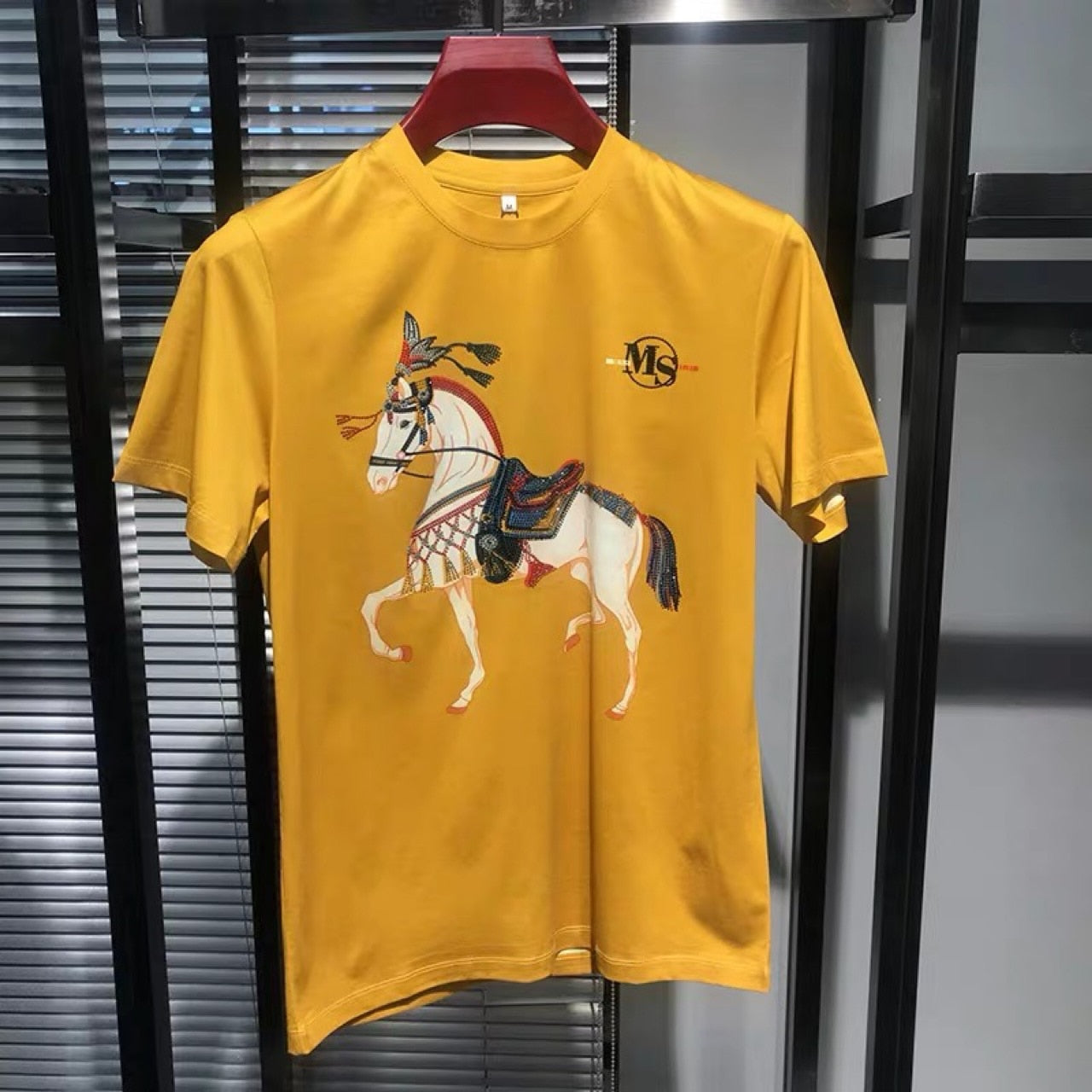 Medieval Horse Printed Cotton Modal T-Shirt