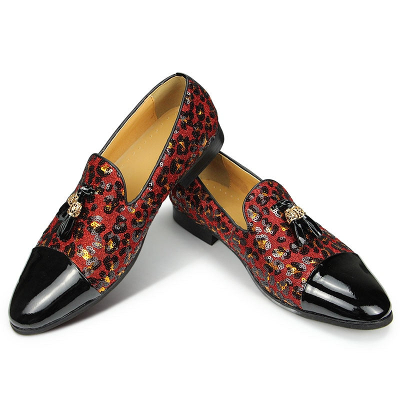 Stylish Mixed Color Leather Loafers