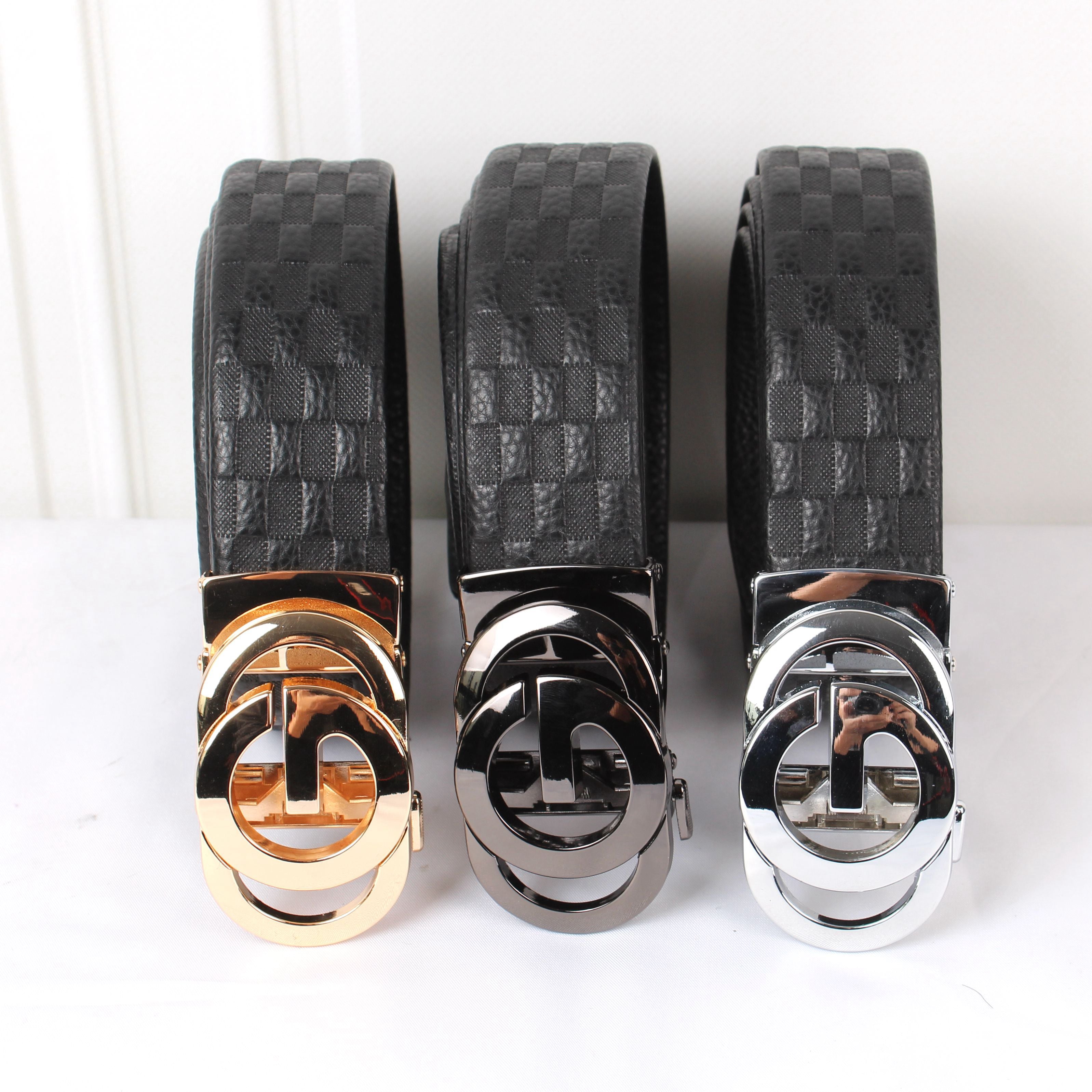 Luxury Boutique G Buckle Plaid Leather Belt