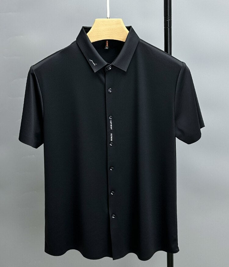 Solid Color with Letter Decor Polo Shirt