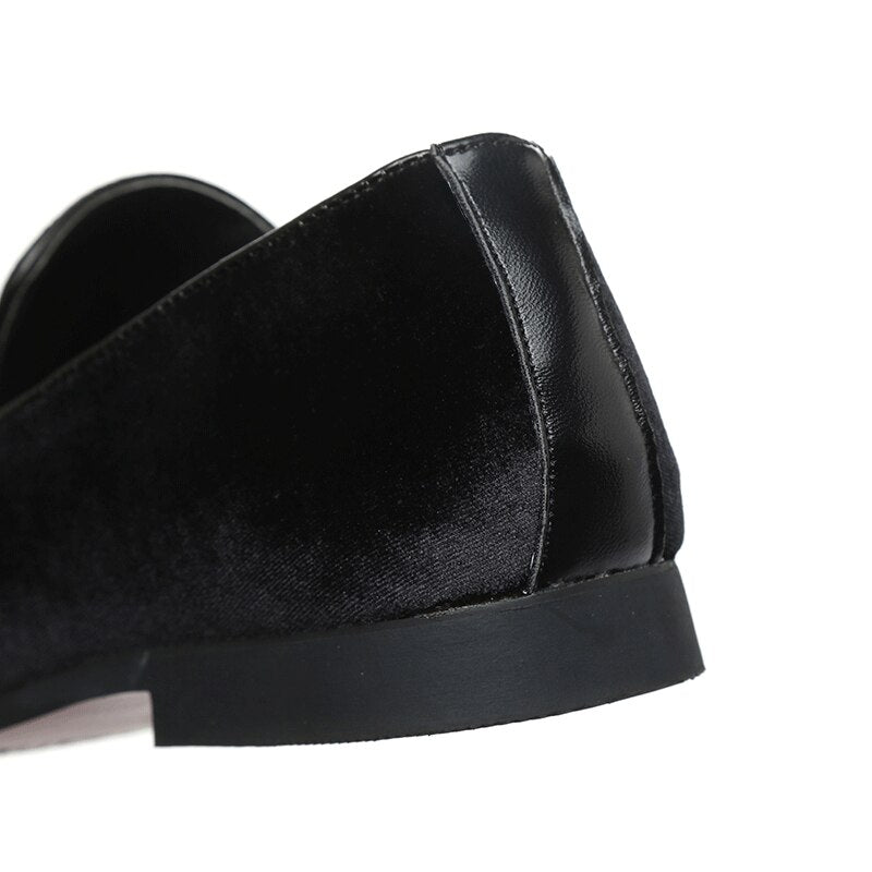 Black Studded Rivet Toe Casual Men Shoes