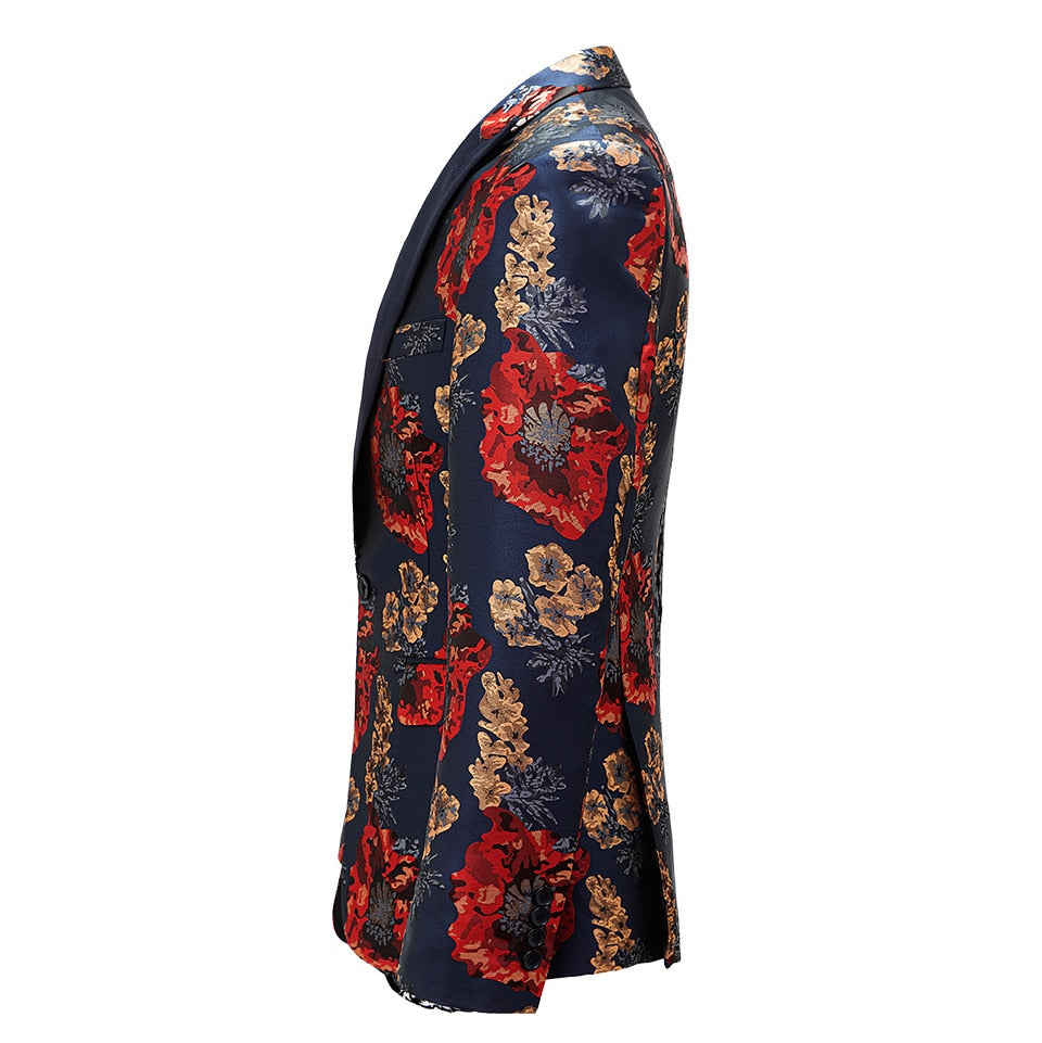 Luxury Floral Single Button Blazer