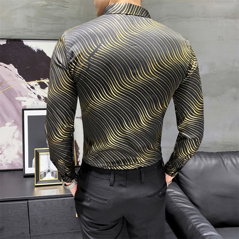 Zebra Style Shiny Printed Long Sleeve Shirt