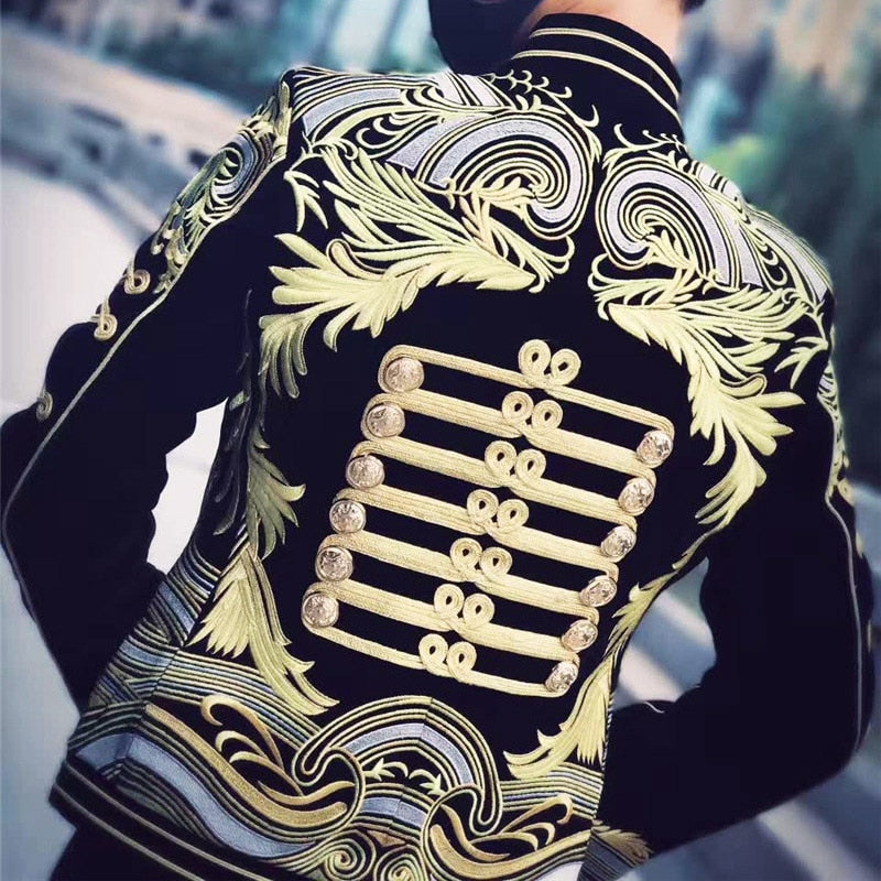 Korean Gold Black Baroque Stage Outfit Blazer