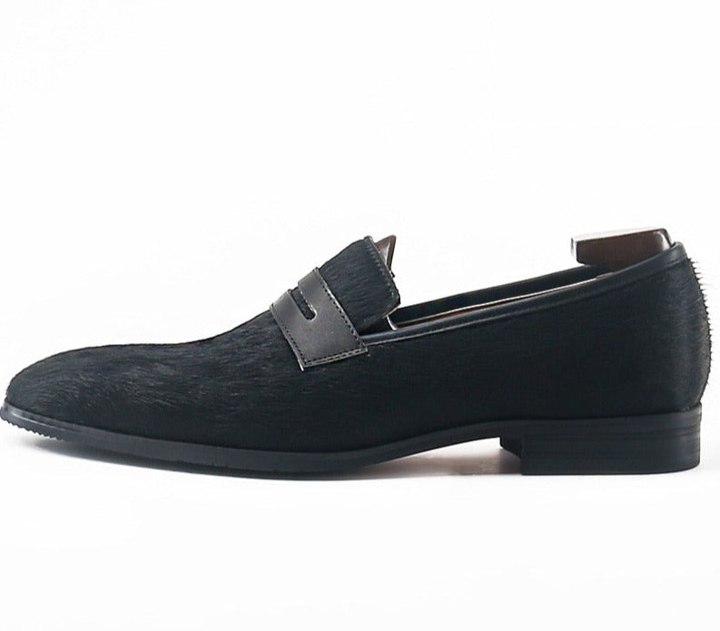 Casual Black Horsehair Loafers