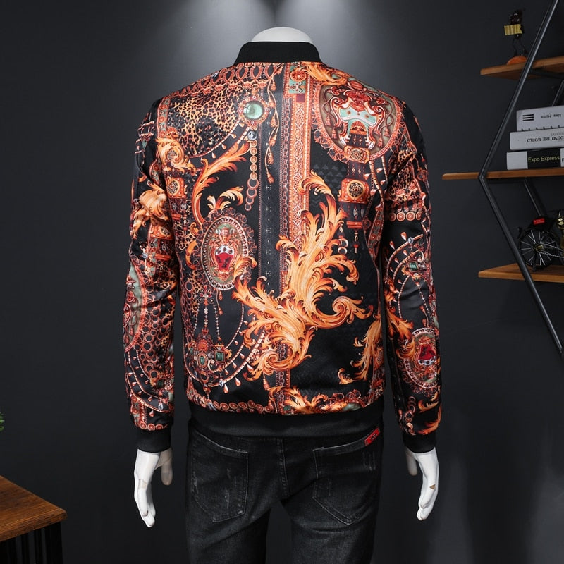 Bad Ass Gold Abstract Painting Black Bomber Jacket