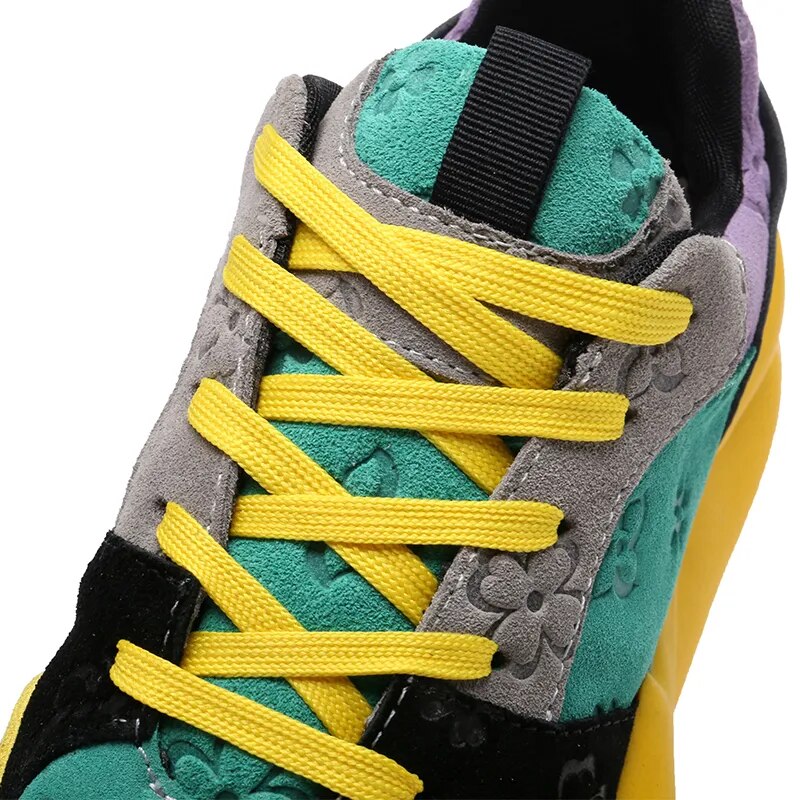 Multi Color Embossed Design Platform Sneakers