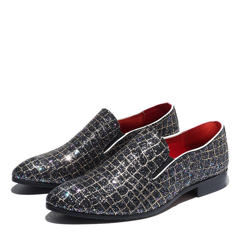 Shimmering Loafers Men Dress Shoes