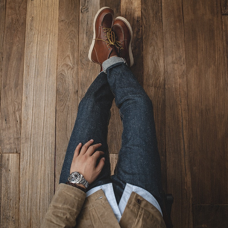 Vintage Slim Straight Leg Fit Style Men Jeans