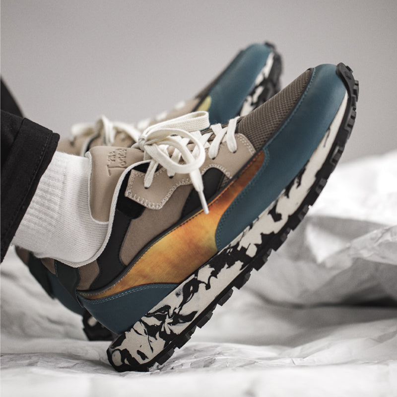 Sunset Blue Marble Style Low-Top Sneakers