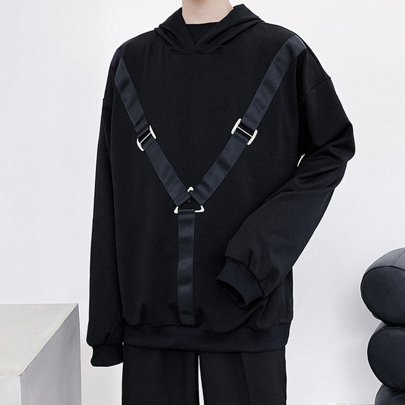 Back-to-Front Strap Style Hooded Jacket