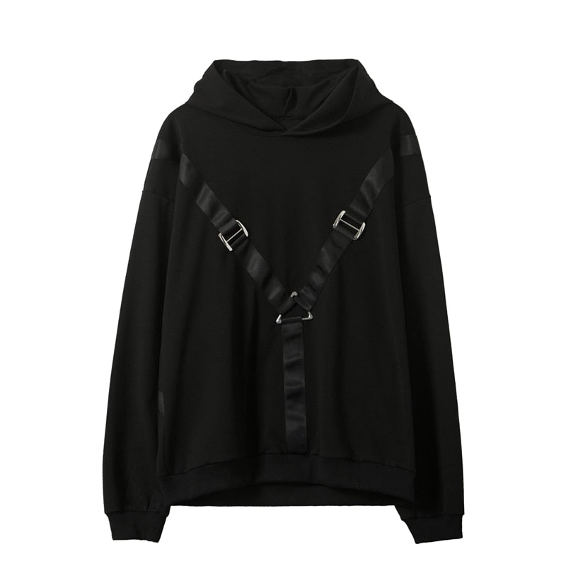 Back-to-Front Strap Style Hooded Jacket