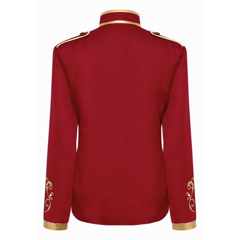 Luxurious Victorian Style Golden Embroidery Polyester Blazer