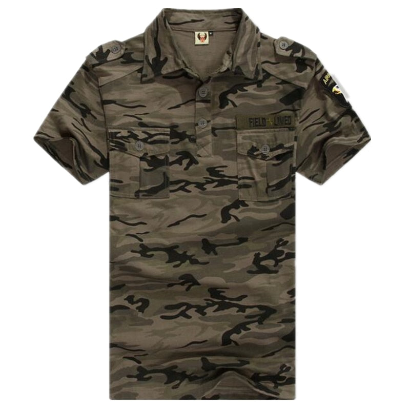 Army Tactical Combat Casual Short Sleeve Style Men Polo Shirt
