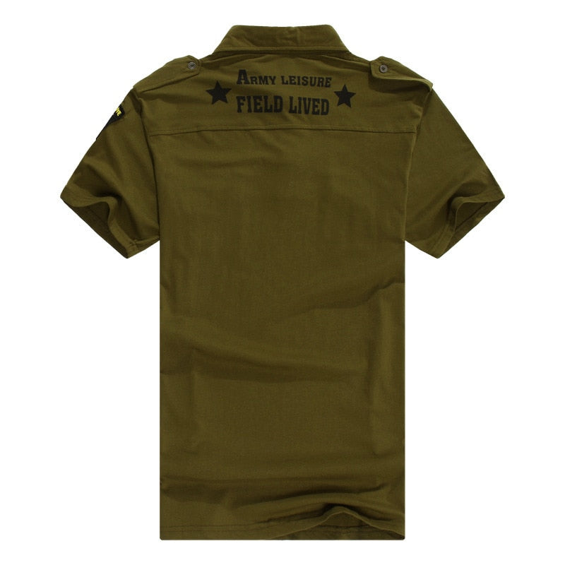 Army Tactical Combat Casual Short Sleeve Style Men Polo Shirt