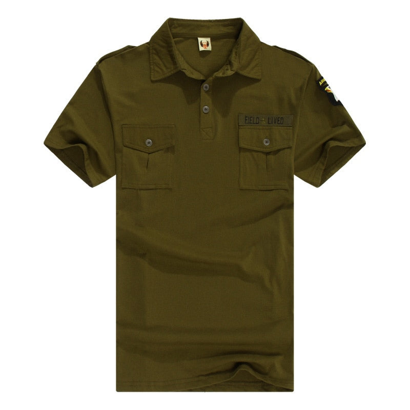 Army Tactical Combat Casual Short Sleeve Style Men Polo Shirt