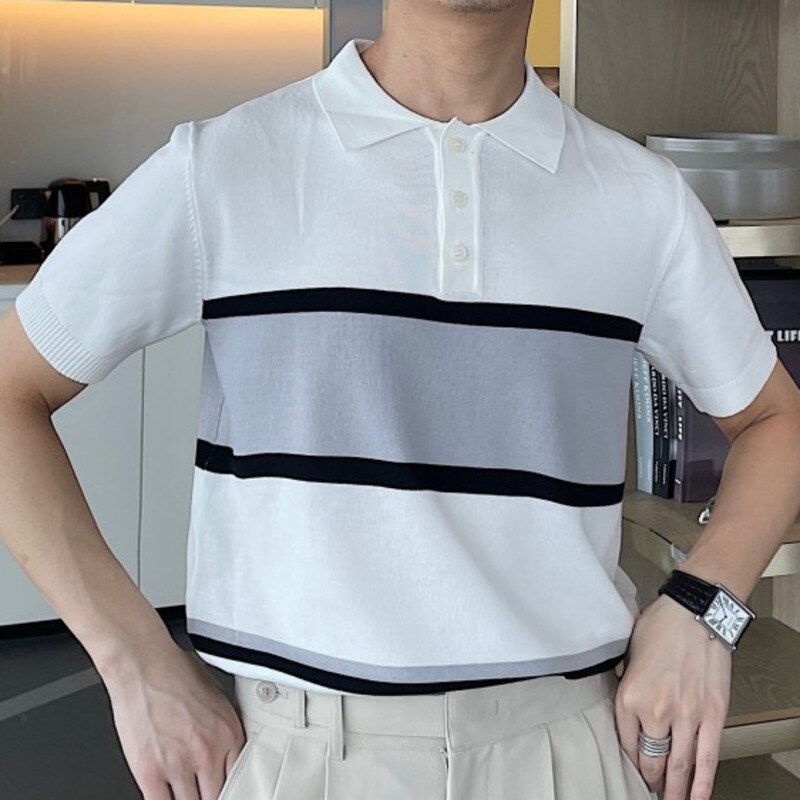 Solid Contrast Color Viscose Polo Shirt