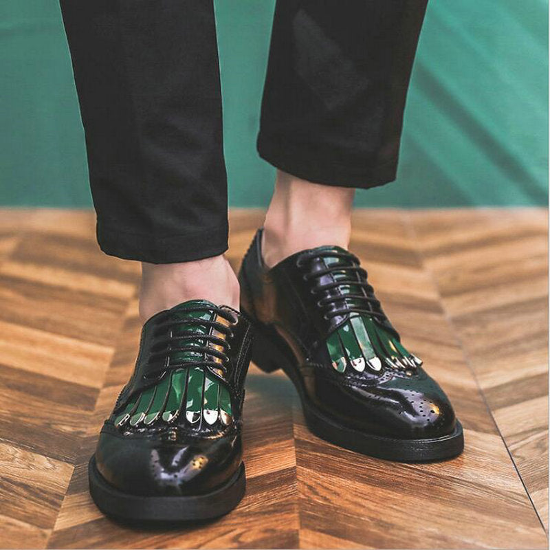 Men Formal Patchwork Shoe PU Leather Casual Man Brogue