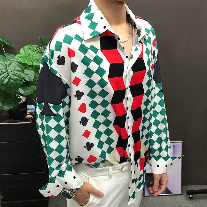 Spades Pattern Long Sleeve Shirt