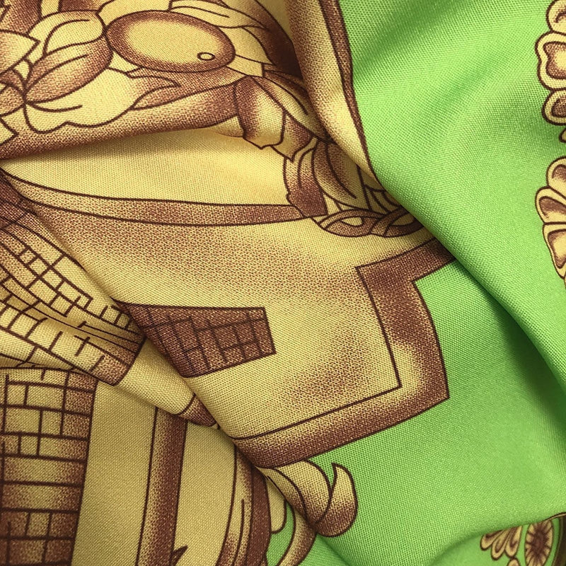 Green Geometric Printed Pattern Short Sleeve Shirt