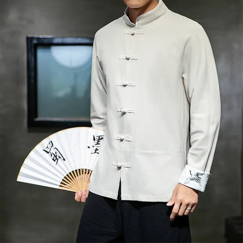 Traditional Chinese Clothing Cotton Embroidery Shirt