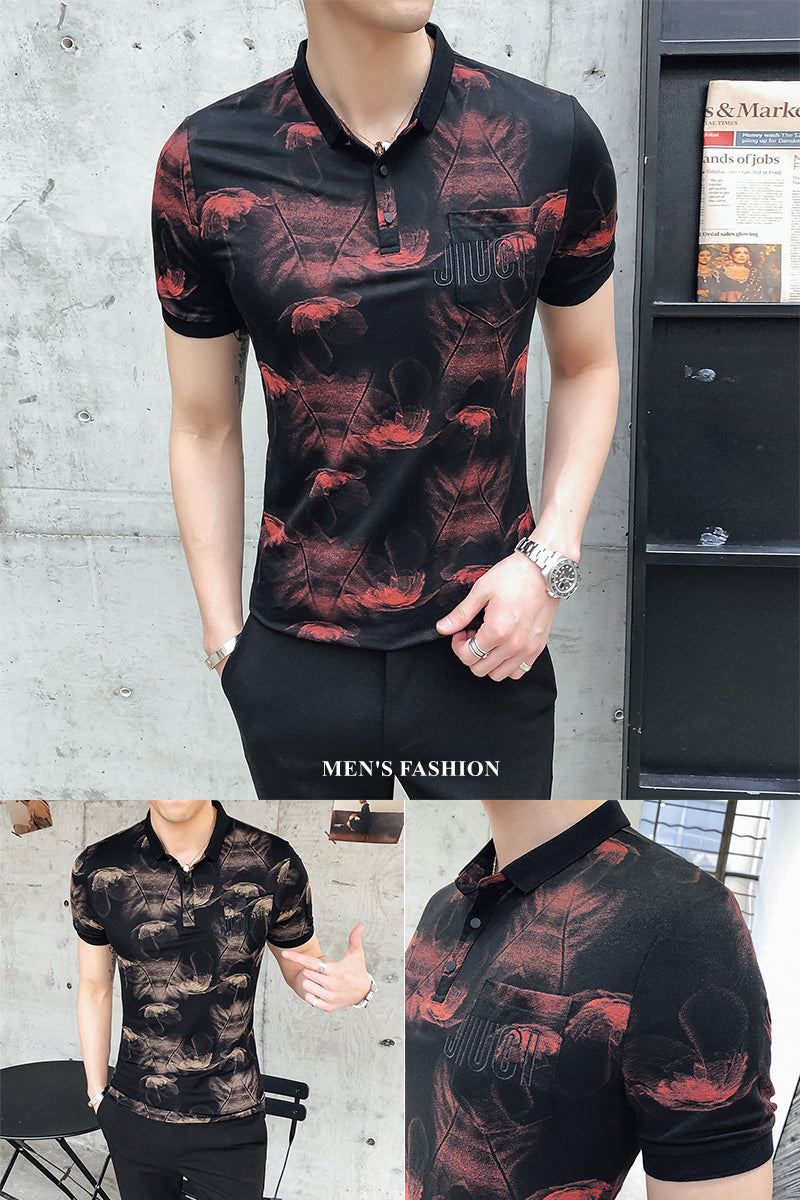 Casual Print Short Sleeve Style Men Polo Shirt - FanFreakz