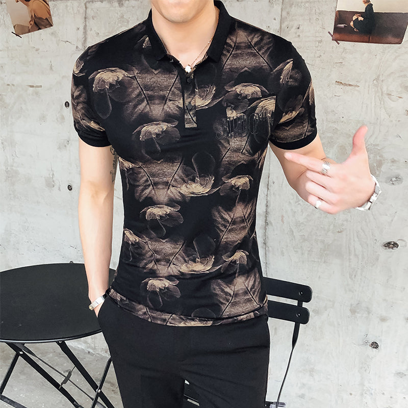 Casual Print Short Sleeve Style Men Polo Shirt - FanFreakz