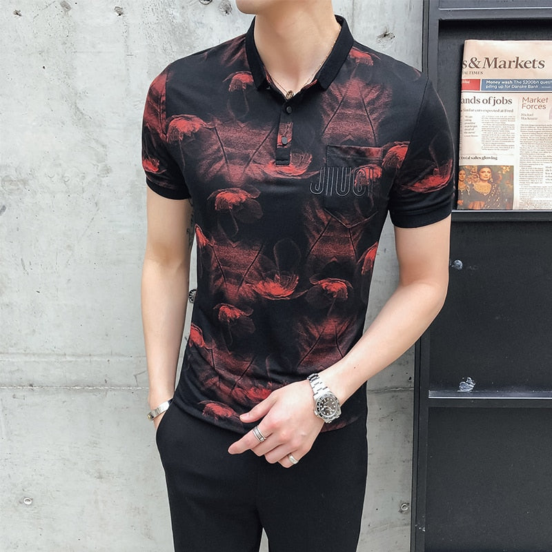 Casual Print Short Sleeve Style Men Polo Shirt - FanFreakz