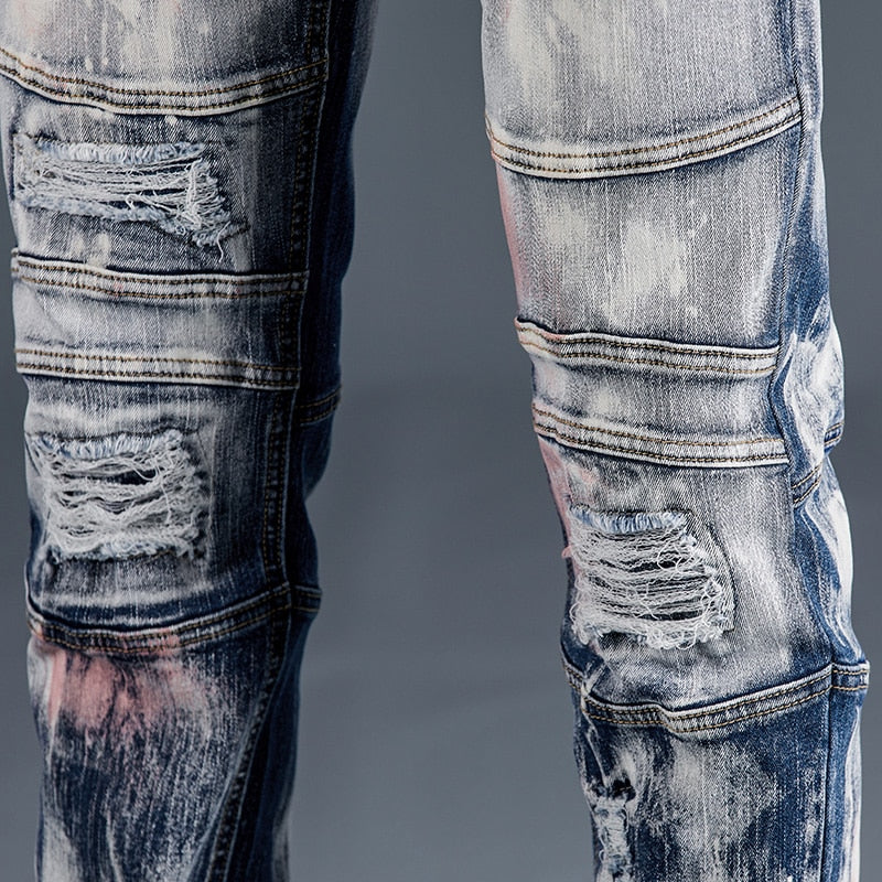Galaxy Unicorn Patchwork Ripped Jeans