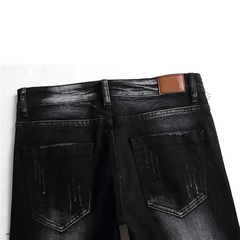 Black Skull Slim Fit Jeans