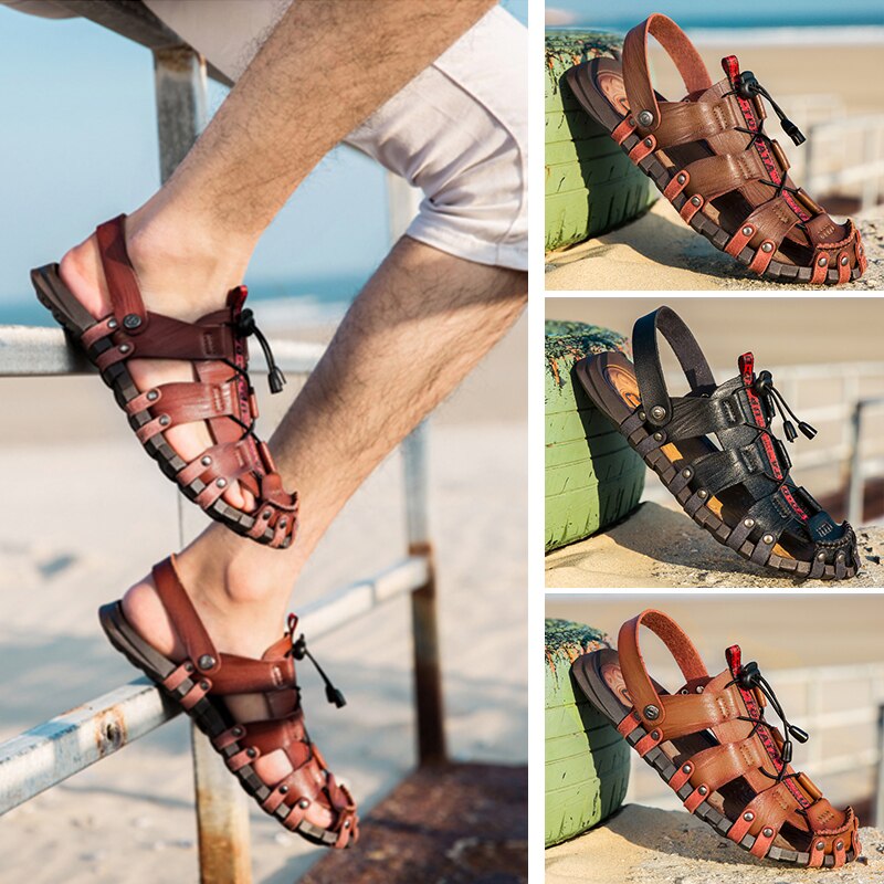 Genuine Leather Gladiator Style Sandals