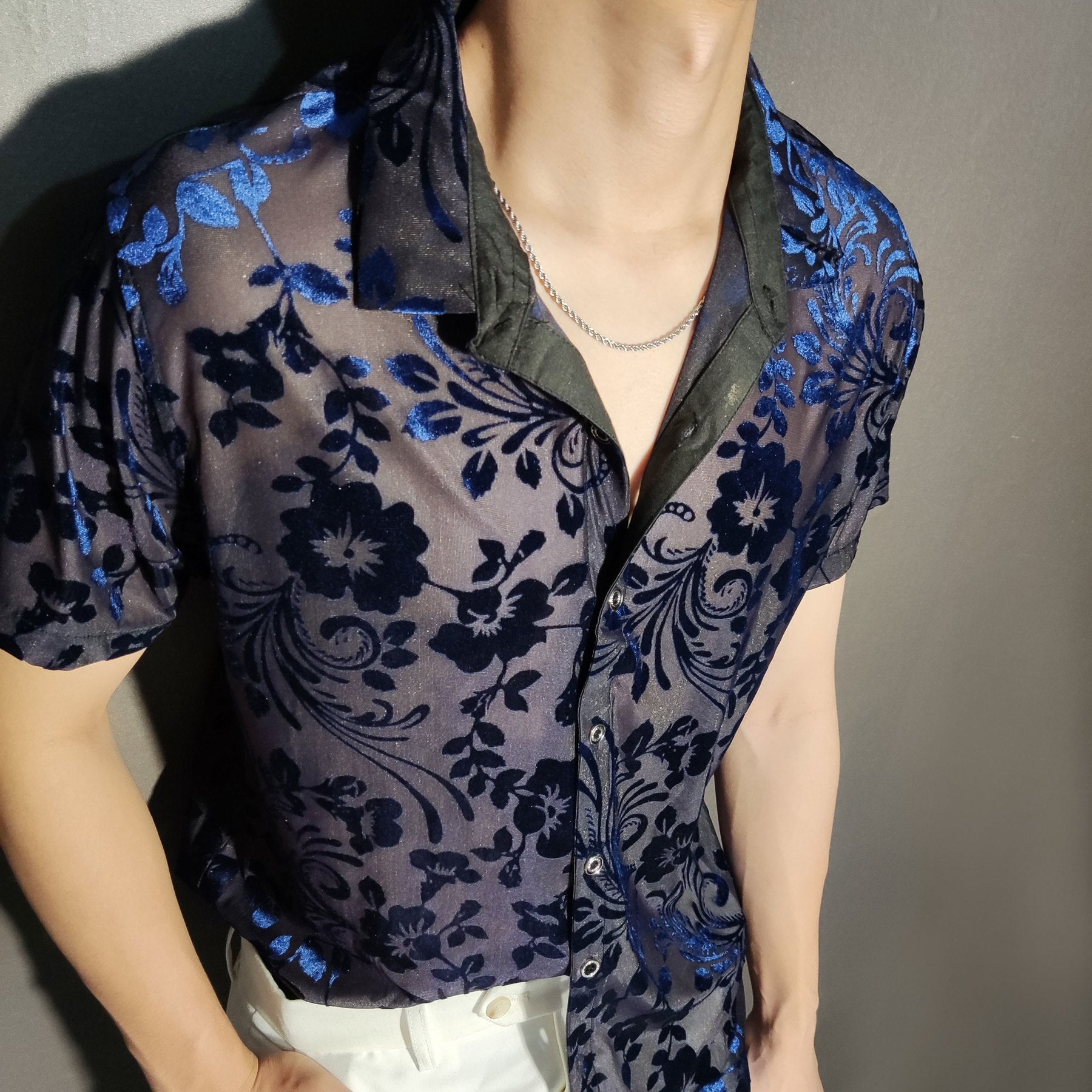 Abstract Art Pattern See-Through Shirt