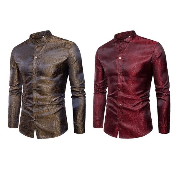 Paisley Disguised Gleam Style Men Long Sleeves Shirt